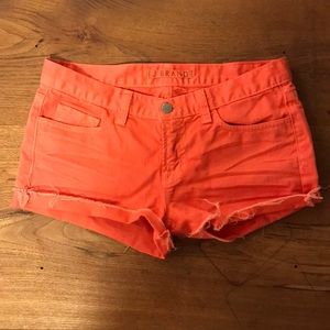 J brand cut off shorts coral pink color